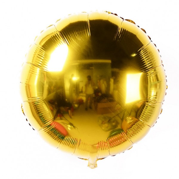 Круг золотой, фольгированный шар с гелием, 45 см