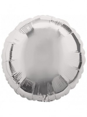 Серебряный круг из фольги, шар с гелием 45 см