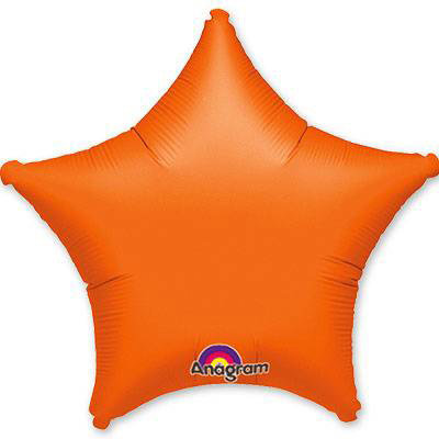 Звезда оранжевая, шар из фольги с гелием, металлик 45 см