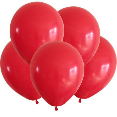 Воздушные шары с гелием Красные, пастель матовые, латексные 35 см   