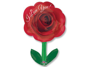 Роза со стеблем, фольгированный шар, фигура