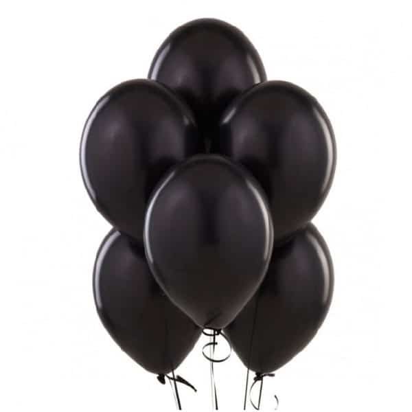 Воздушные шары с гелием Черные латексные 35 см    