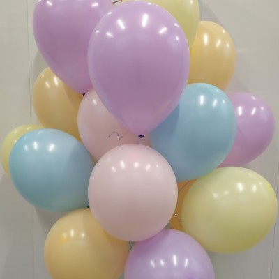 Пастель макаронс, шары воздушные с гелием, цвет ассорти  