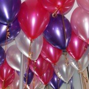 Цветовая гамма Белый,розовый,фиолетовый,фуксия шары под потолок, металлик, 35 см