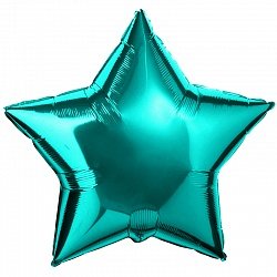 Звезда бирюзовая, фольгированный шар с гелием, 45 см
