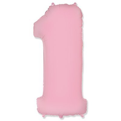 Цифра 1 светло-розовая (фольгированный шар фигура) 
