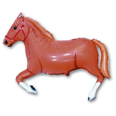 Лошадь коричневая, шар из фольги с гелием фигура 