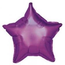 Звезда фиолетовая, фольгированный шар с гелием, 45 см 