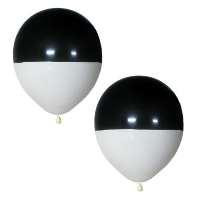 Черно-белые биколор шары латексные с гелием