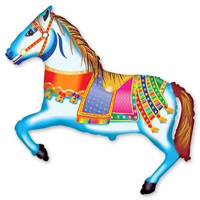 Лошадь цирковая, шар из фольги с гелием фигура 