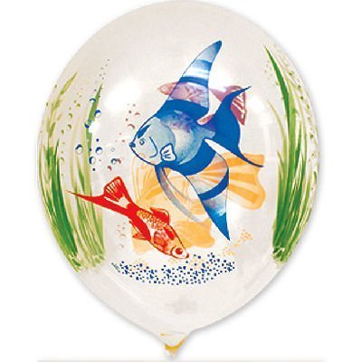 Аквариум с рыбками, воздушные шары с гелием, латексные, 35 см