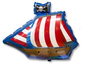 Пиратский фрегат, шар из фольги с гелием, фигура