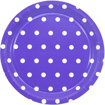 Тарелка Горошек фиолетовая 23см 6шт