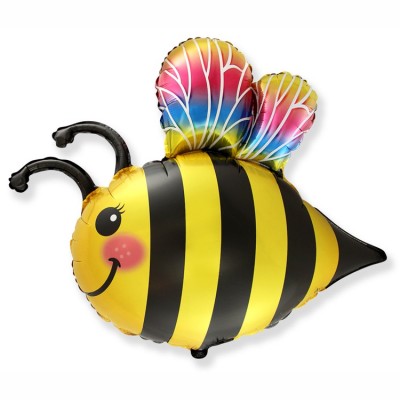Фольгированный шар Пчела веселая, фигура, с гелием