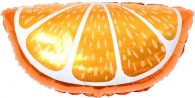 Фольгированный шар Долька апельсина, фигура, 66 см, с гелием