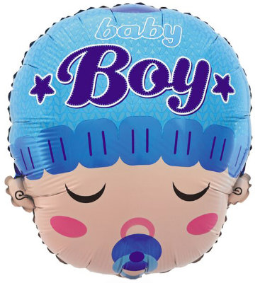 Малыш мальчик с соской (фольгированный шар фигура)
