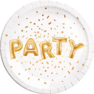 Тарелки Party Золотая вечеринка, 23 см, 8 шт 