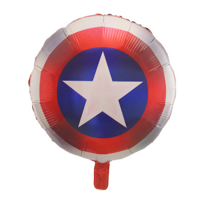 Мстители Капитан Америка щит, фольгированный шар с гелием, круг 45 см