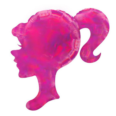 Фольгированный шар Профиль девушки, розовый, с гелием, 1 шт