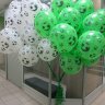Воздушные шары Футбольные мячи, белые и зеленые, латексные, с гелием, 1 шт