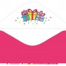Конверт для денег, Подарок (единорог), розовый, размер 17×8 см  