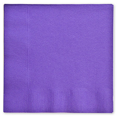 Салфетки бумажные одноразовые фиолетовые, 33 см, 20 шт 