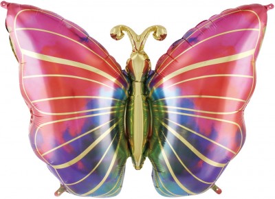 Волшебная бабочка, градиент, фольгированный шар, фигура , с гелием, 74 см