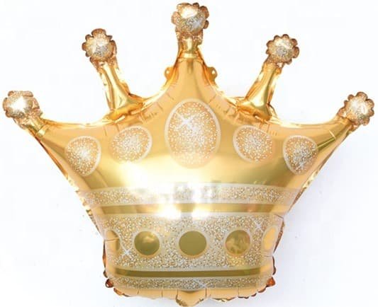 Корона золотая, фольгированный шар с гелием, 71 см