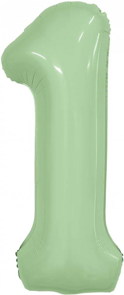 Фольгированный шар цифра 1 , оливковая, 102 см, slim