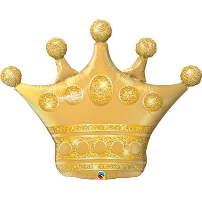 Корона золотая большая, фольгированный шар с гелием, 104 см 