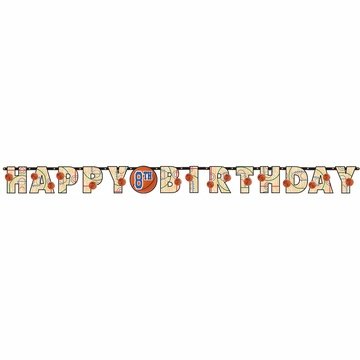 Гирлянда-буквы С днем рождения Баскетбол с наклейкой,  320 см