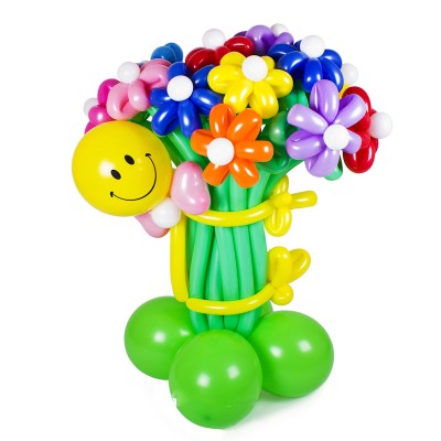 Букет цветов из шаров с Человечком "Летний"