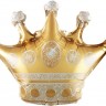 Шар фольгированный, Фигура, Корона, Золото 86см, с гелием