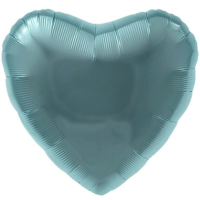 Сердце бирюзовое, фольгированный шар с гелием, 45 см