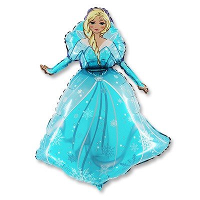 Принцесса голубая, фольгированный шар с гелием, фигура