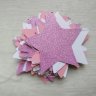 Гирлянда бумажная звезды, розовый-белый-блестящая фуксия, 265 см 