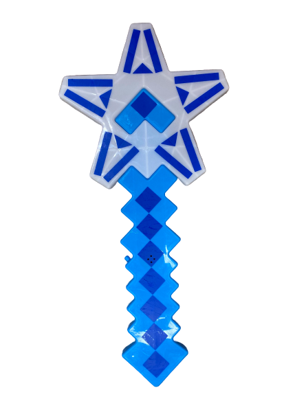 Кувалда-звезда Пластиковая Голубая Пиксели 40 см