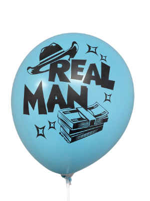 Шары с приколами Real Man (бирюзовый), воздушные с гелием, 30 см
