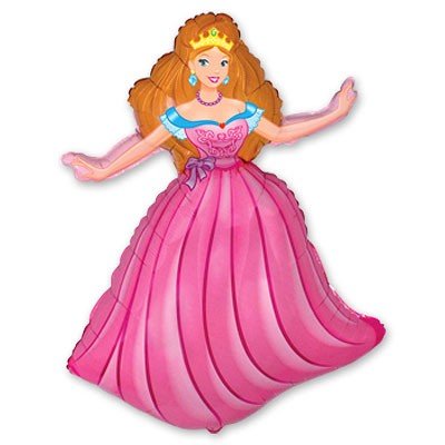 Принцесса розовая, фольгированный шар с гелием, фигура