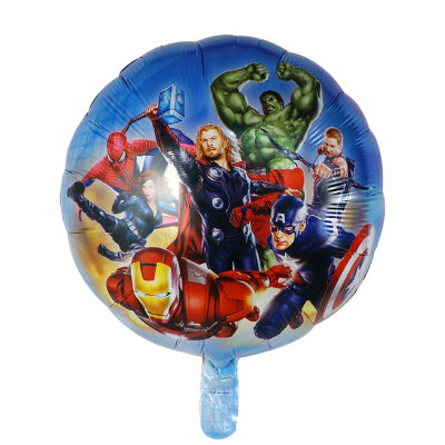 Супергерои и мстители, фольгированный шар с гелием, круг 45 см   