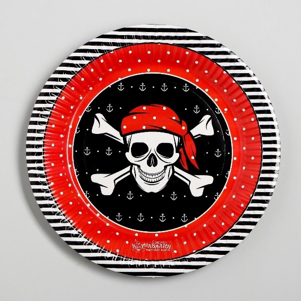 Тарелка бумажная «Пиратская», 18 см, 10шт