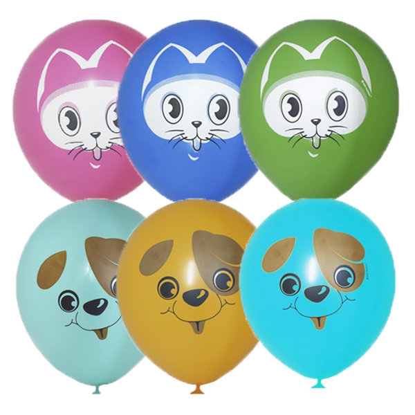 Кот и пес, воздушный шар с гелием, латексный 30 см