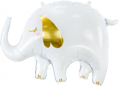 Фольгированный шар Слоник белый, фигура, с гелием, 84 см