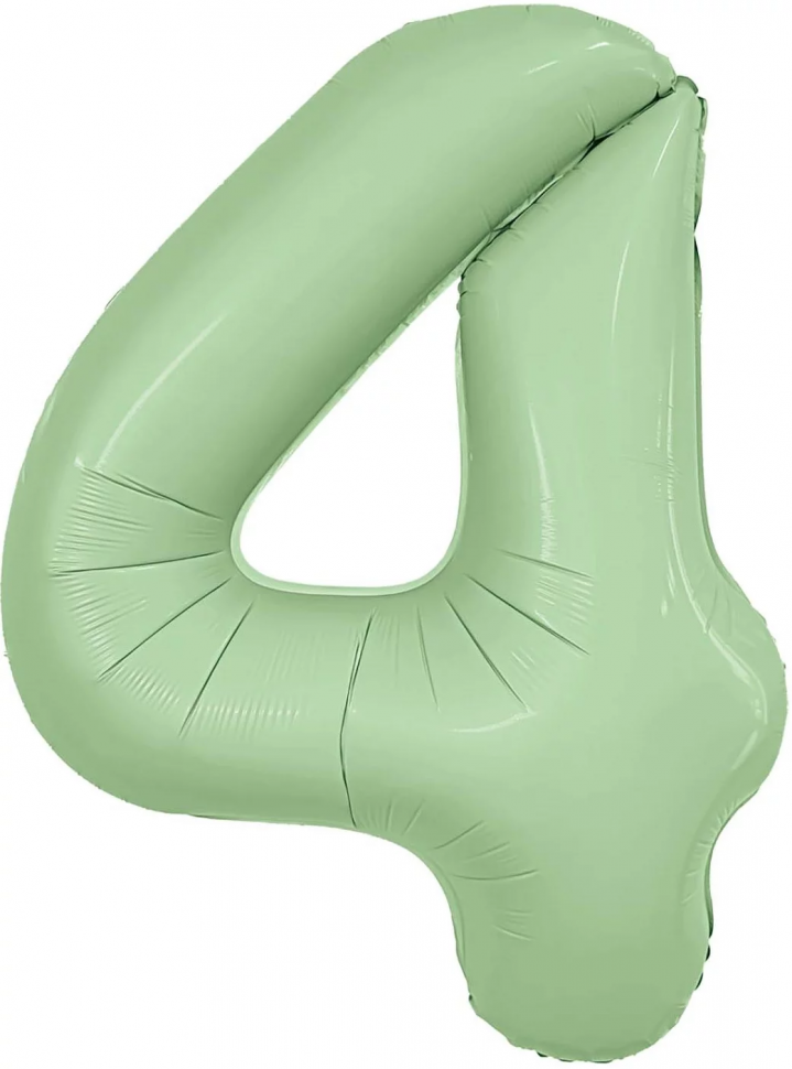 Фольгированный шар цифра 4 , оливковая, 102 см, slim 