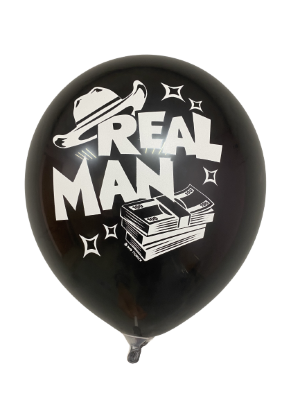 Шары с приколами Real Man (черный), воздушные с гелием, 30 см №68