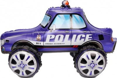 Шар 61 см Ходячая Фигура, Полицейская машина, Синий, с воздухом