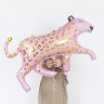Фольгированный шар Леопард розовый, фигура, с гелием