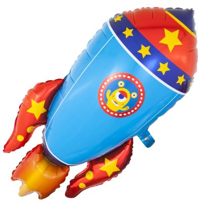 Ракета космическая, шар из фольги с гелием, фигура 104 см 