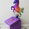 Большая коробка-сюрприз с шарами Фиолетовая с Единорогом, 60х60х60 см*