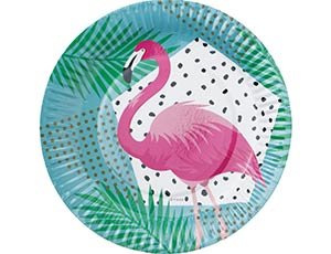 Тарелки бумажные одноразовые  Фламинго, 17 см, 6 шт